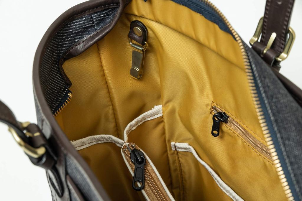 Сумка-тоут из денима [Infis] [сумка из денима] (темно-синий, черный)