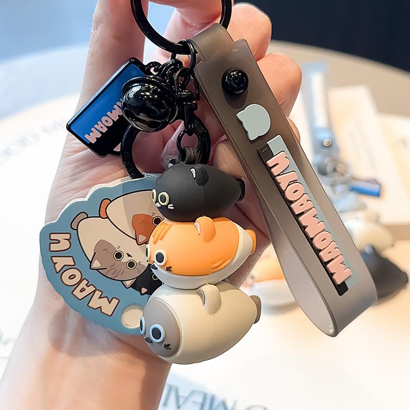 Плюшевый кот, брелок для ключей в виде рыбки, кошелек для монет, мультяшное животное, подвеска-брелок, подарок для детей