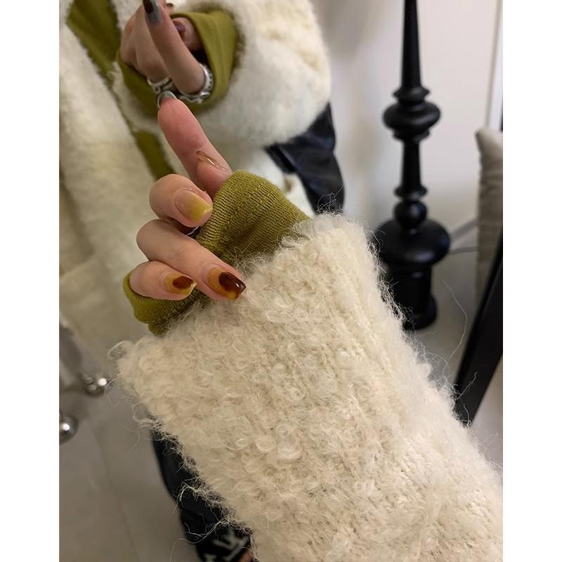 Women's Autumn Winter Basic Knitted Cardigan Sweater Solid Color Long Thick Warm Sweater Casual Jacket With Pockets