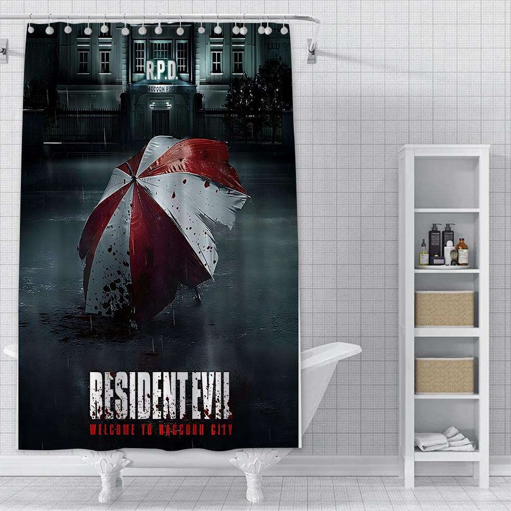 Штора для душа Resident Evil Водонепроницаемая Полиэстеровая Ткань Красочная Занавеска для Ванной Комнаты Домашний Декор Ванной Комнаты Занавеска с Крючками