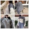 Women Knitted Shawl Wrap Scarf Striped Design Soft Imitation Wool Cashmere Cape Cardigan Shawl Coat Blanket
