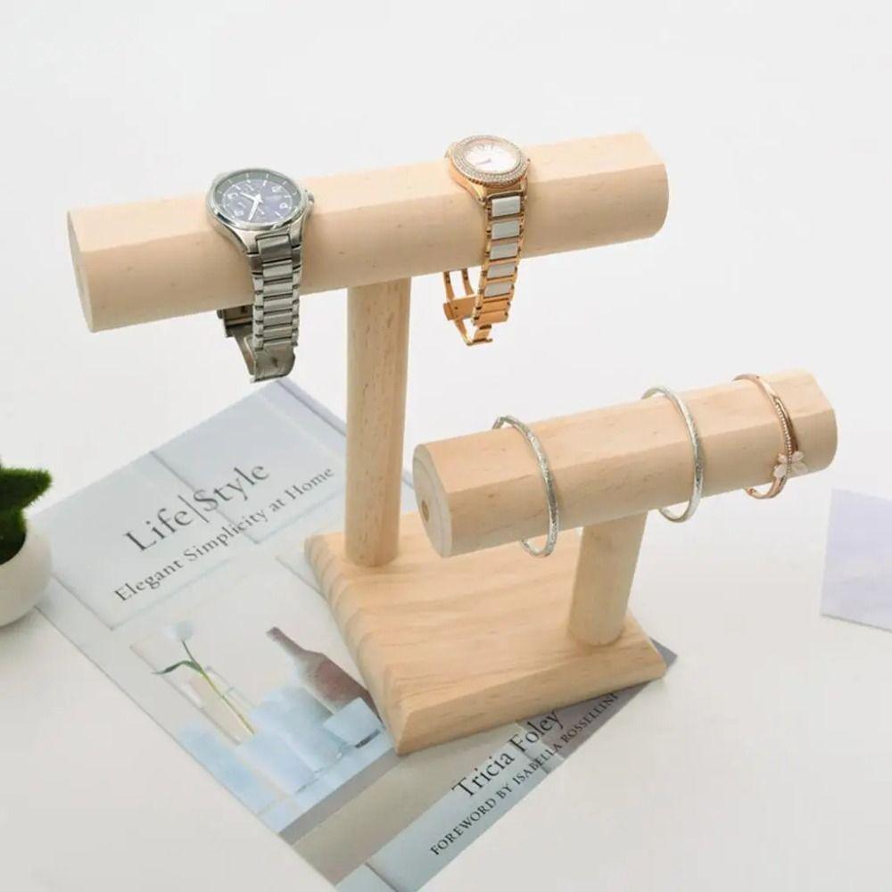 Natural Wood Bracelet Storage Rack Multi-purpose Tier Jewelry Stand Jewelry Display Stand  Girls