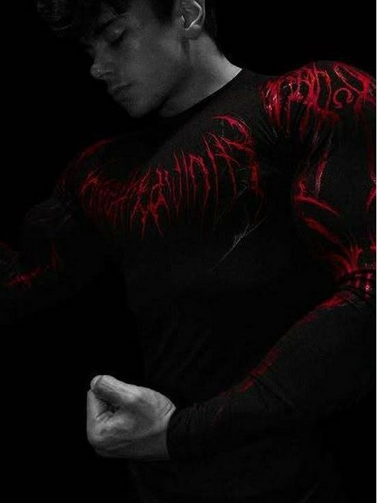 Breathedivinity 2025 Venom Фитнес Быстросохнущая Унисекс Компрессионная Рубашка с Длинным Рукавом
