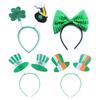 St. Patrick's Day Green Clover Hair Band Elf Hat Headband Set