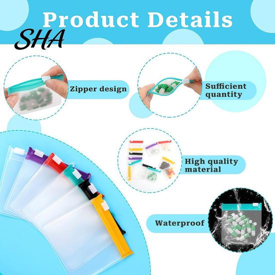 Clear Small Plastic Bags Slide Lock Bags, Thick EVA Reusable Storage with Colored Slider, Pill Pouches, for Coin Jewelry Paper Clips Candy Travel