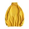 Men's Solid Color Slim Mid-Neck Sweater - Knitted Turtleneck for Autumn/Winter