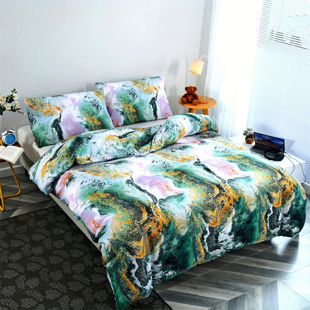 Мраморный Постельный Комплект 3D Печать Приятный к Коже Мягкий Комплект из 2-3 предметов (Нет ядра) для Спальни Набор Пододеяльников Подарок Домашний Декор Текстиль