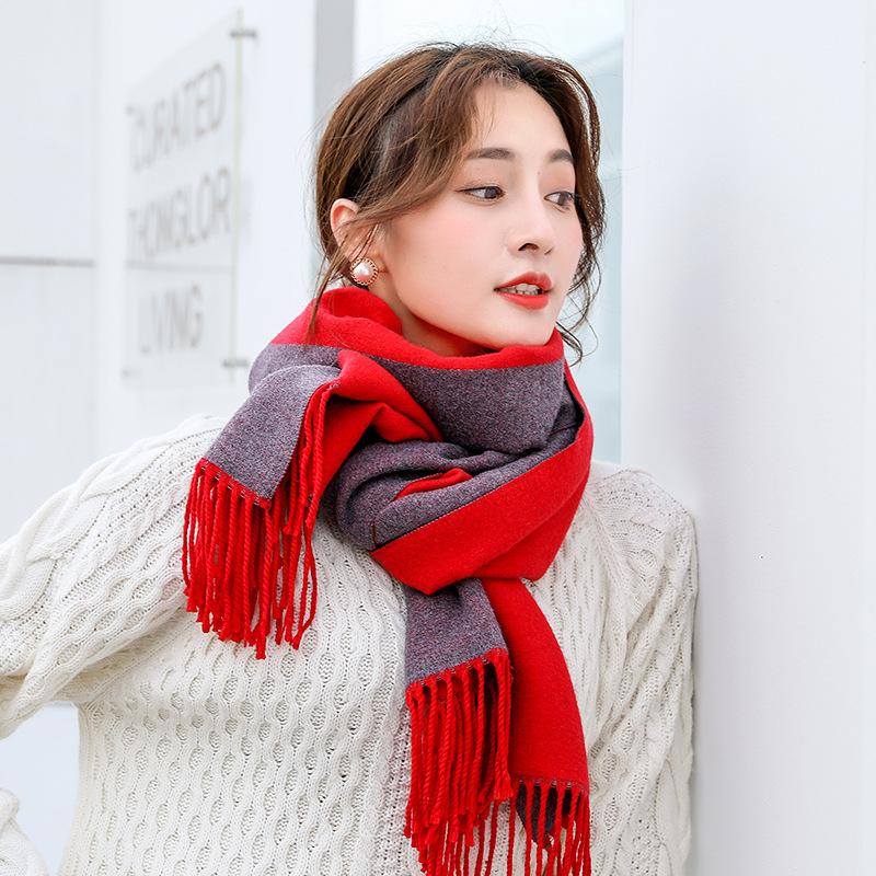 Женский шарф, пашминовые шали, накидки для вечерних платьев, зимние теплые шарфы с помпонами