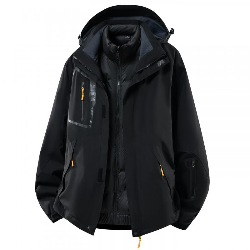 Mens/Womens 3-in-1 Detachable Winter Waterproof Windproof Outdoor Jacket With Down Insulated Liner Hiking Camping