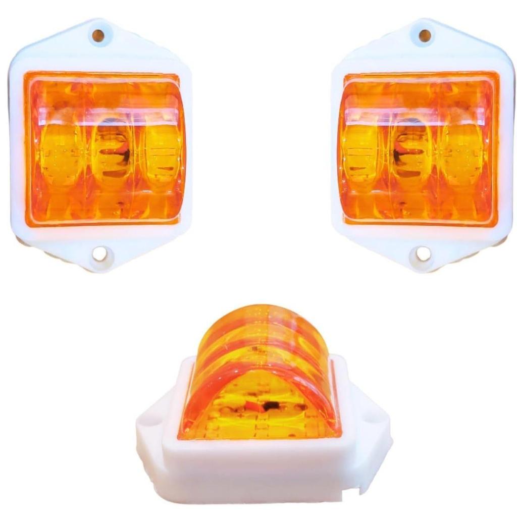 APSMOTIV 12V LED Clearance Lights Amber Color for Trucks Trailer RV Universal Fitment Outline Clearance Marker Light Set of 10 Pieces