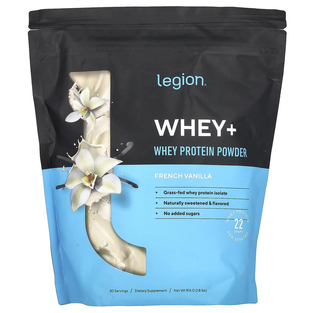 Legion Athletics Whey+, Whey Protein Powder, French Vanilla, 1.8 Lbs (816 G)