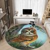 1pc Owl PineconeChair Carpet for Office, Indoor Non-Slip Washable Polyester Fiber Carpet, Mat For Office, Machine Washable