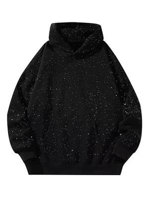 Толстовка со стразами Tide: Унисекс Оверсайз Блестящая Толстовка на Осень и Зиму