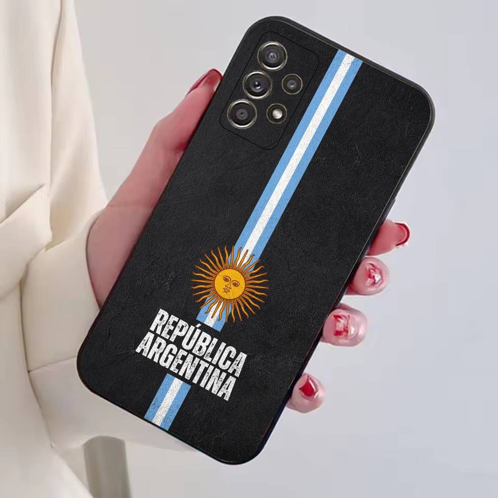 Чехол для телефона с флагом болельщика футбола Аргентины для Samsung S25, S24, S21, S22, S23, S30, Ultra, S20, Plus, Fe, Мягкий силиконовый черный чехол