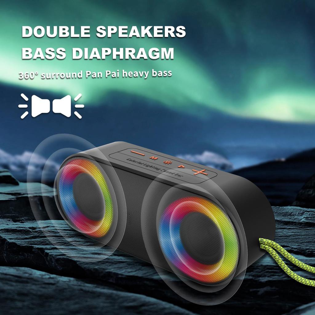 TOPROAD Водонепроницаемые Bluetooth-колонки IP65 Портативные беспроводные стерео бас-бумбокс сабвуфер Поддержка колонки FM-радио светодиодные RGB-подсветки