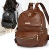 Women's Large Capacity PU Multifunctional Backpack Vintage School Bag for Ladies Casual Travel Bags New Fashion