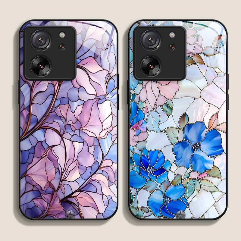 Роскошный чехол из закаленного стекла с текстурой мрамора и цветов для Motorola Moto G85 G84 G75 G55 Edge 50 Fusion 40 Neo 30 Pro Жесткая крышка