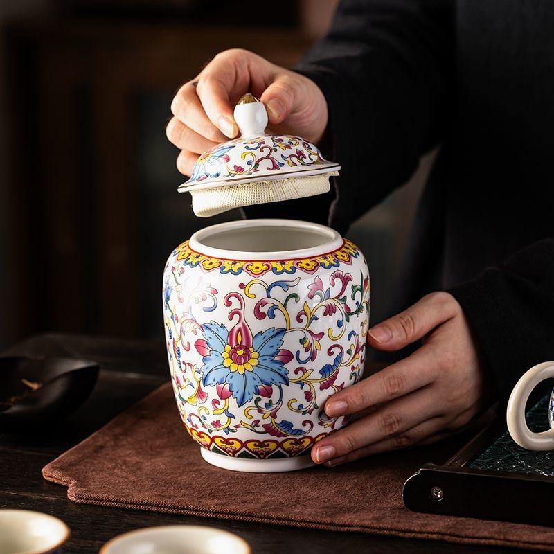 Эмалевая керамическая чайница – Влагонепроницаемая герметичная банка для хранения чая Чайная банка