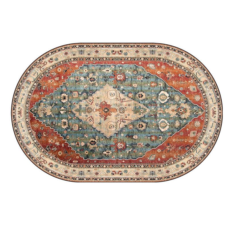 Persian Style Oval Carpet Living Room Sofa Carpet Bohemian Homestay Floor Mat Sofa Carpet