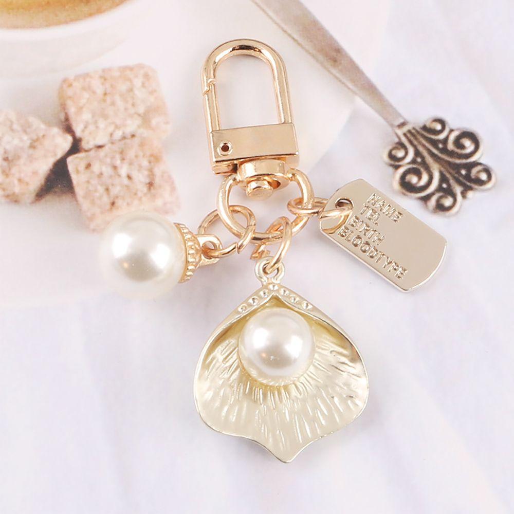 Male Bag Pendant Female Pearl Heart Keychain Women Car Keyring Letter Korean Style Key Lanyard