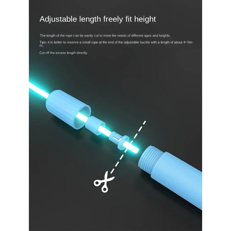 Светящаяся скакалка для детей, регулируемая по росту, светодиодная, для ночных прыжков, детская, взрослая, легкая, для тренировок, спортивный фитнес-инвентарь