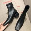 Autumn Winter Fashion Women Boots Square toe Yarn Elastic Ankle Boots Kid Suede Thick Heel Shoes Female Socks Boats Mujer