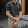 Мужская летняя рубашка-поло в корейском стиле с ажурной сеткой