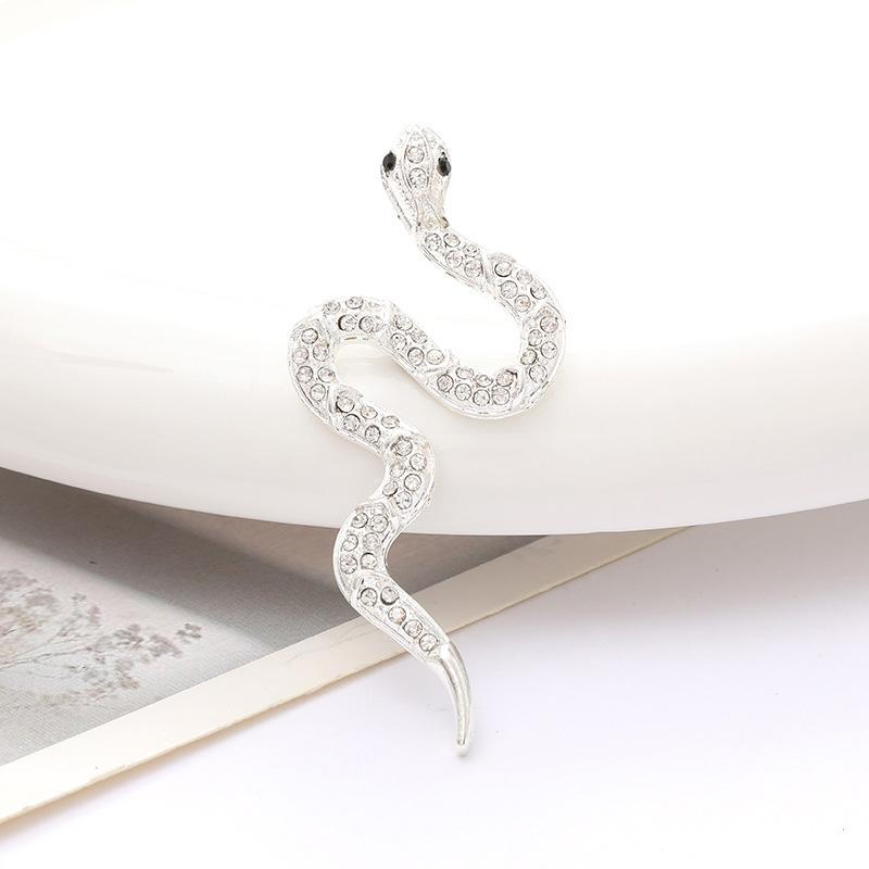 1 шт. булавки для воротника со стразами из цинкового сплава, подарочные украшения для вечеринок, аксессуары, брошь в виде змеи, винтажный значок на лацкан, роскошный зеленый унисекс