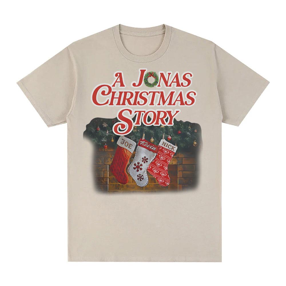 A Jonas Christmas Story Tee 2025 Jonas bands Same Style Teeshirt Harajuku High Quality 100Cotton Christmas Day costumes