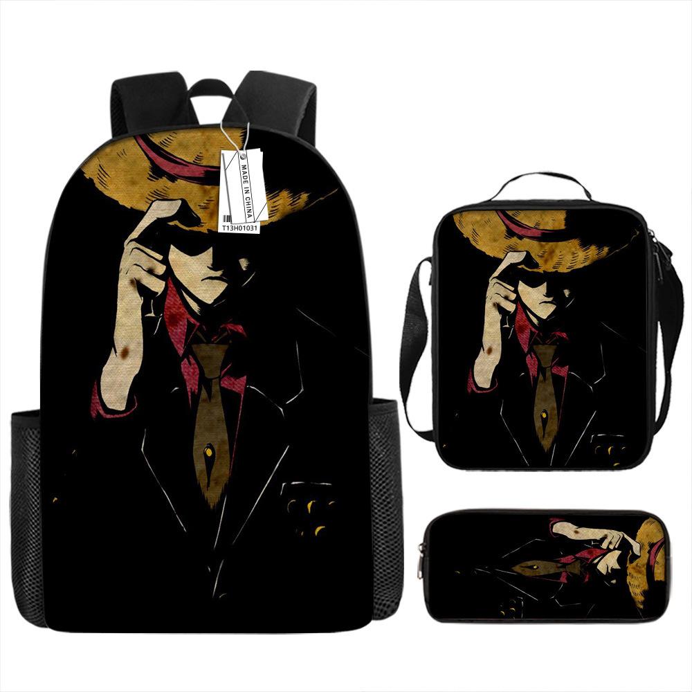 Рюкзак для учеников начальной школы второго или четвертого класса с мультяшной анимацией ONE PIECE, легкий, с большой вместимостью, для снижения нагрузки.