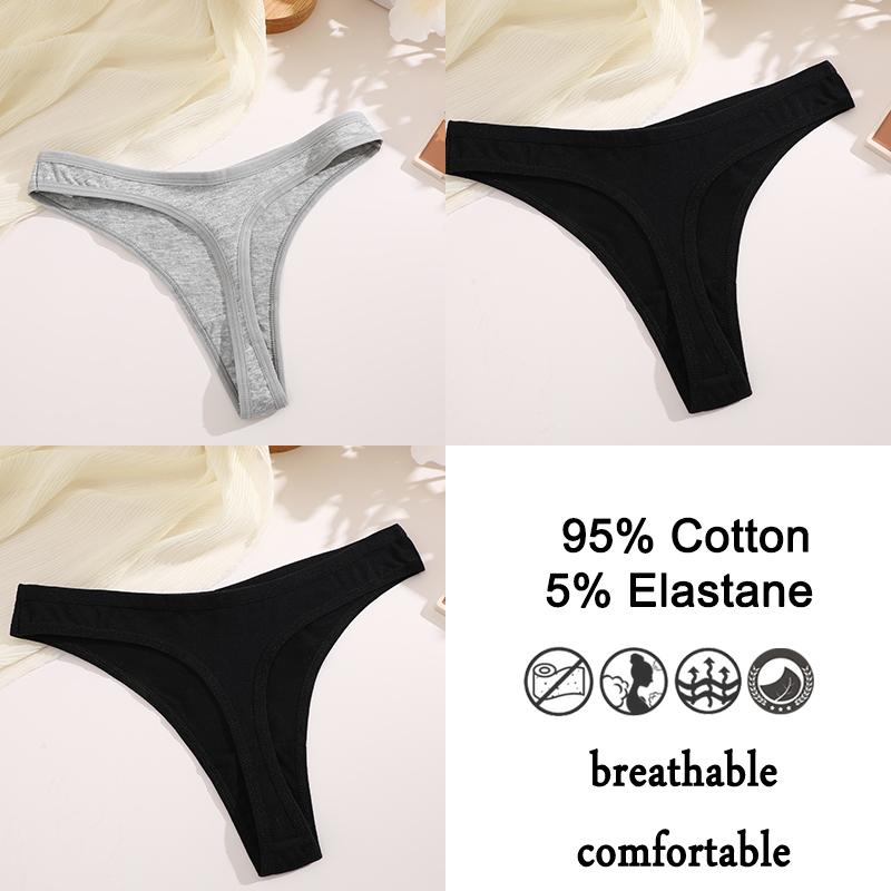 3шт/комплект хлопковые трусики стринги женские трусики сексуальное нижнее белье женское нижнее белье стринги для женщин однотонные интимные трусики