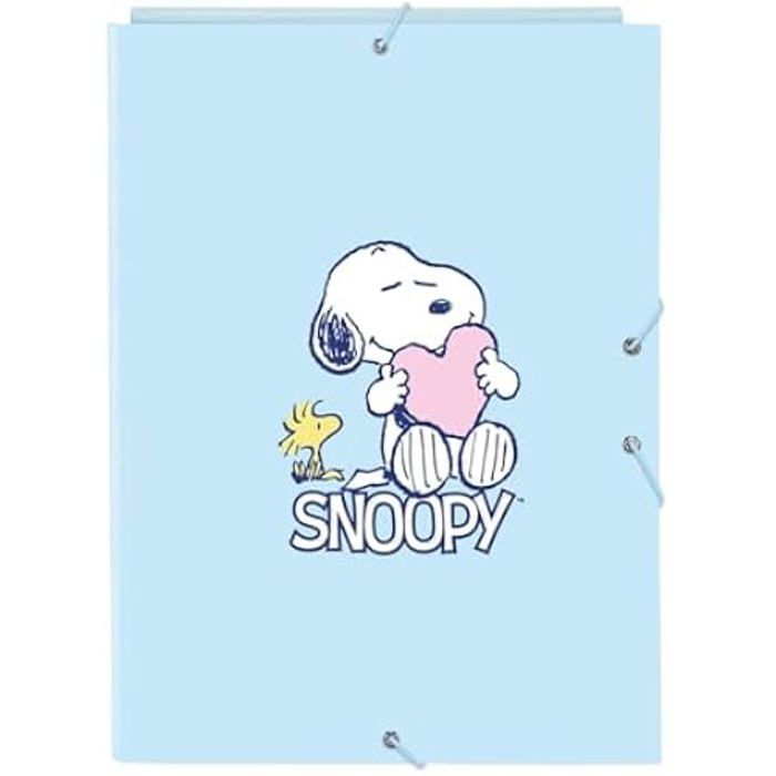 Classeur Folio - SAFTA - SNOOPY LOVE - Couverture rigide - 3 rabats - Enfant
