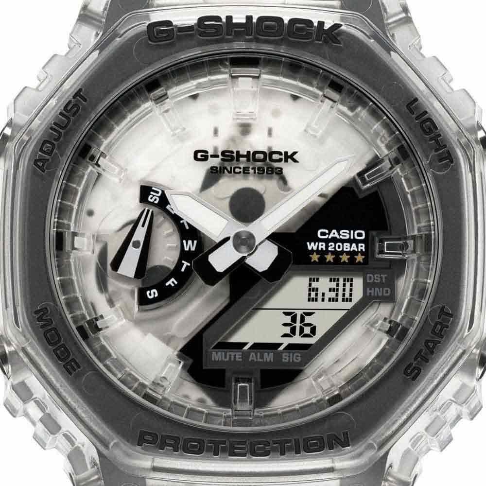 Casio Аналоговые цифровые часы-браслет Clear Remix 40th Anniversary Edition G-Shock GA-2140RX-7AER, Браслет,