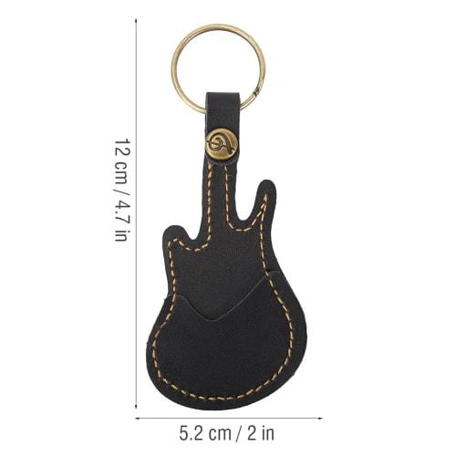 Guitar Pick Holder with 5 Picks, 12x5.2cm Electric Guitar Shape, Hangs from Keys, Compact, Ultra-Lightweight, Portable, and Easily Lost, Perfect Gift