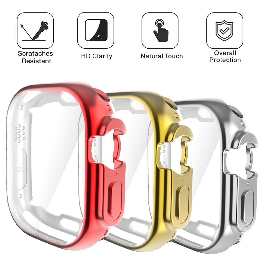 Для Apple Watch Series 8 Ultra/Pro 49 мм чехол для часов в комплекте Мягкая защитная пленка из ТПУ для iWatch 7 41/45 мм