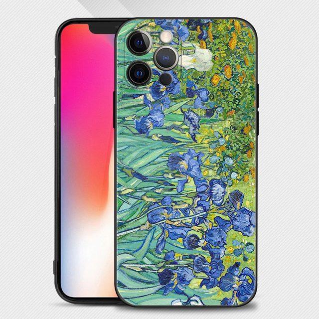 Чехол для телефона для Iphone 14 14 13 12 11 Pro Max Xs Max Xr X 7 8 Plus 12 Mini 6s, силиконовый черный корпус, Ван Гог, звездное небо, искусство