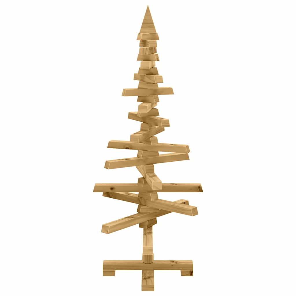 Wooden Christmas Tree with Stand Brown 90 cm Solid Pine Wood