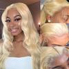 Front Lace Wig, Female Medium Light Gold Big Wave Long Curly Hair Natural Full Headgear