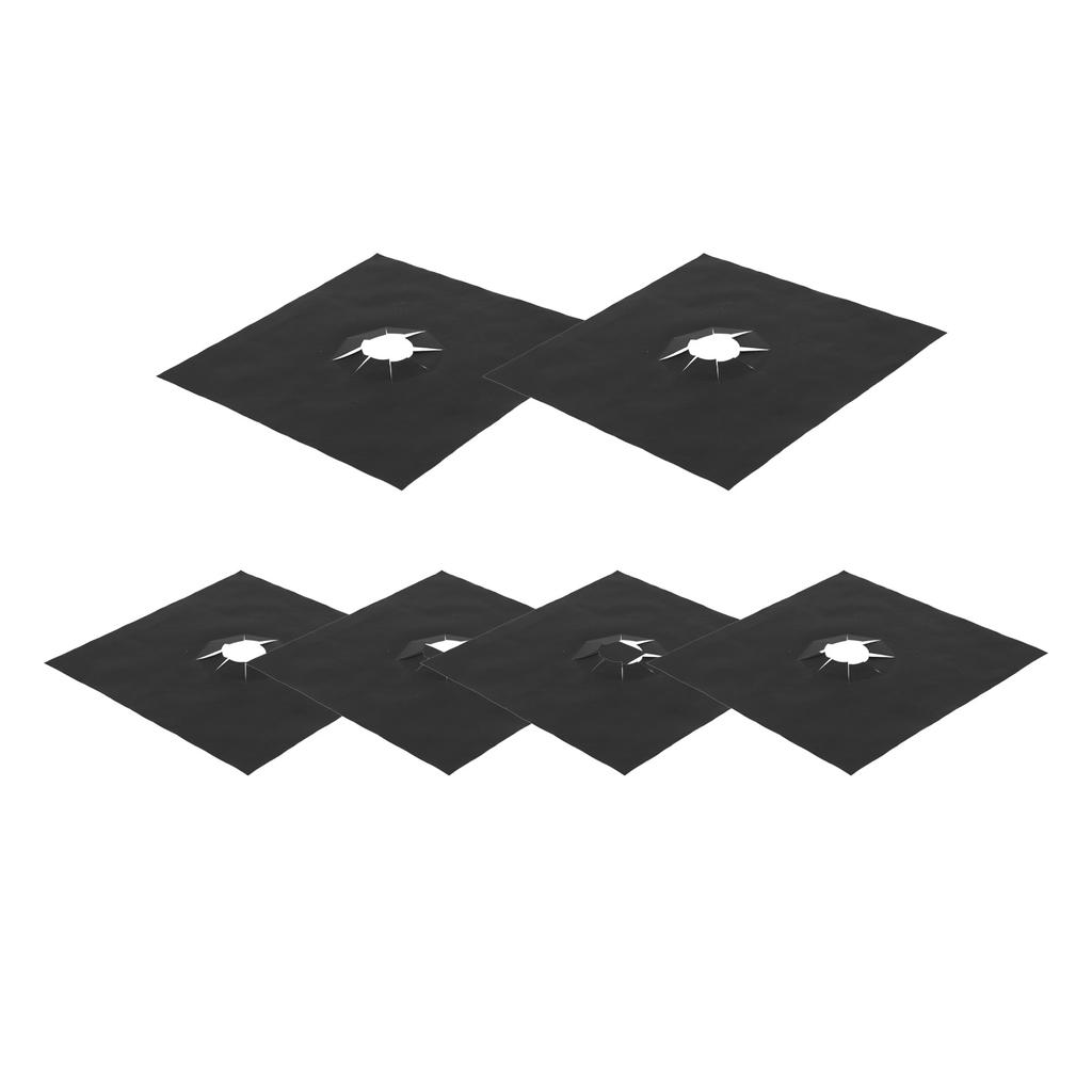 6Pcs Stove Burner Cover PTFE AntiFouling OilProof Reusable NonStick Gas Stove Protective Pad