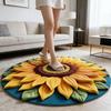 Коврик для пола большого размера, нескользящая основа, плюшевый ковер, 3D дизайн подсолнуха, придверный коврик, украшение для гостиной, ванной комнаты, кухни