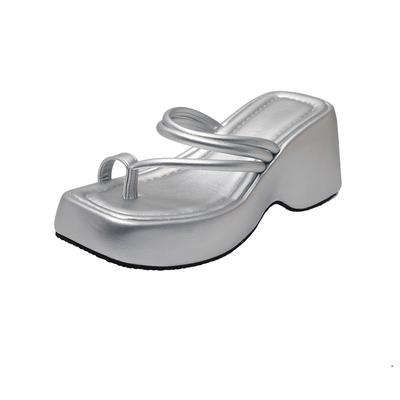 Модные Горячие Продажи 2025 Новые Летние Женские Уличные Босоножки на Толстой Платформе, Леопардовый Принт, С Закрытым Носком, Высокий Каблук, Обувь в Римском Стиле