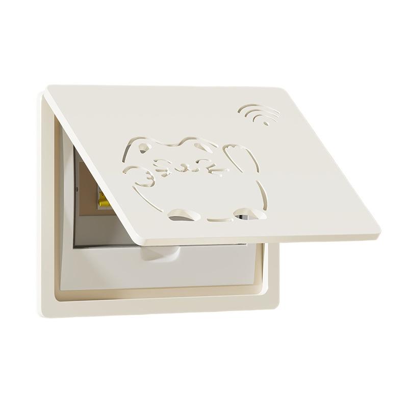 Living room distribution box cover with flip top design for electric meter box and weak current box 35 cm by 25 cm wood plastic