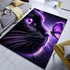 1 шт. Ковер с фиолетовым сном, с рисунком кота-бабочки, для спальни, гостиной, прикроватный, под диван, напольный коврик, современный домашний декор, ковер для зоны