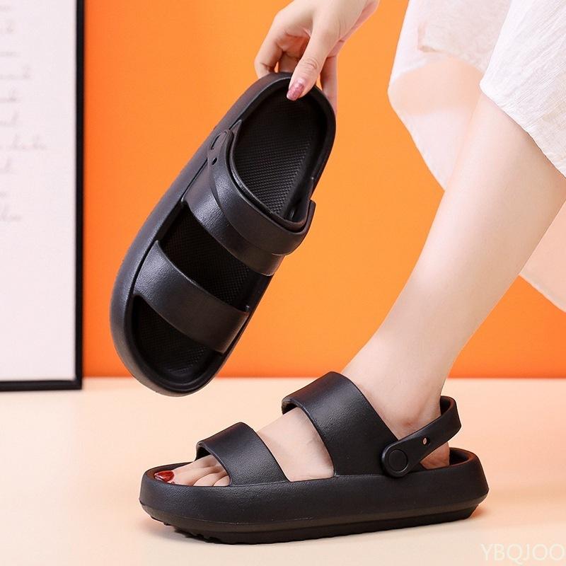 Fashion Summer women's breathable thick soled sandals with soft soles for outdoor use slip resistant simple comfortable slippers