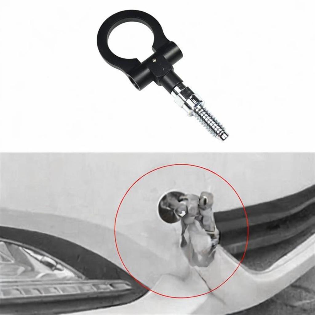 Car Folding Towing Hook Tow Bar Sturdy Swivel Ring Trailer Pull for SUV Truck Cars