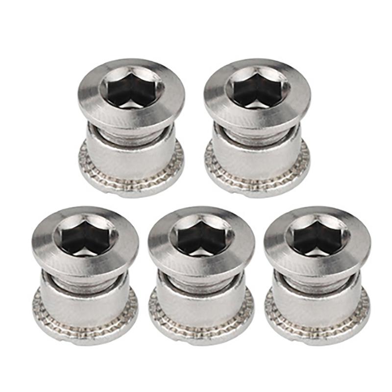 5Pcs Single Double Triple Bike Chainring Bolts Nut with Multiple Size Optional for Single, Double and Triple Chainrings