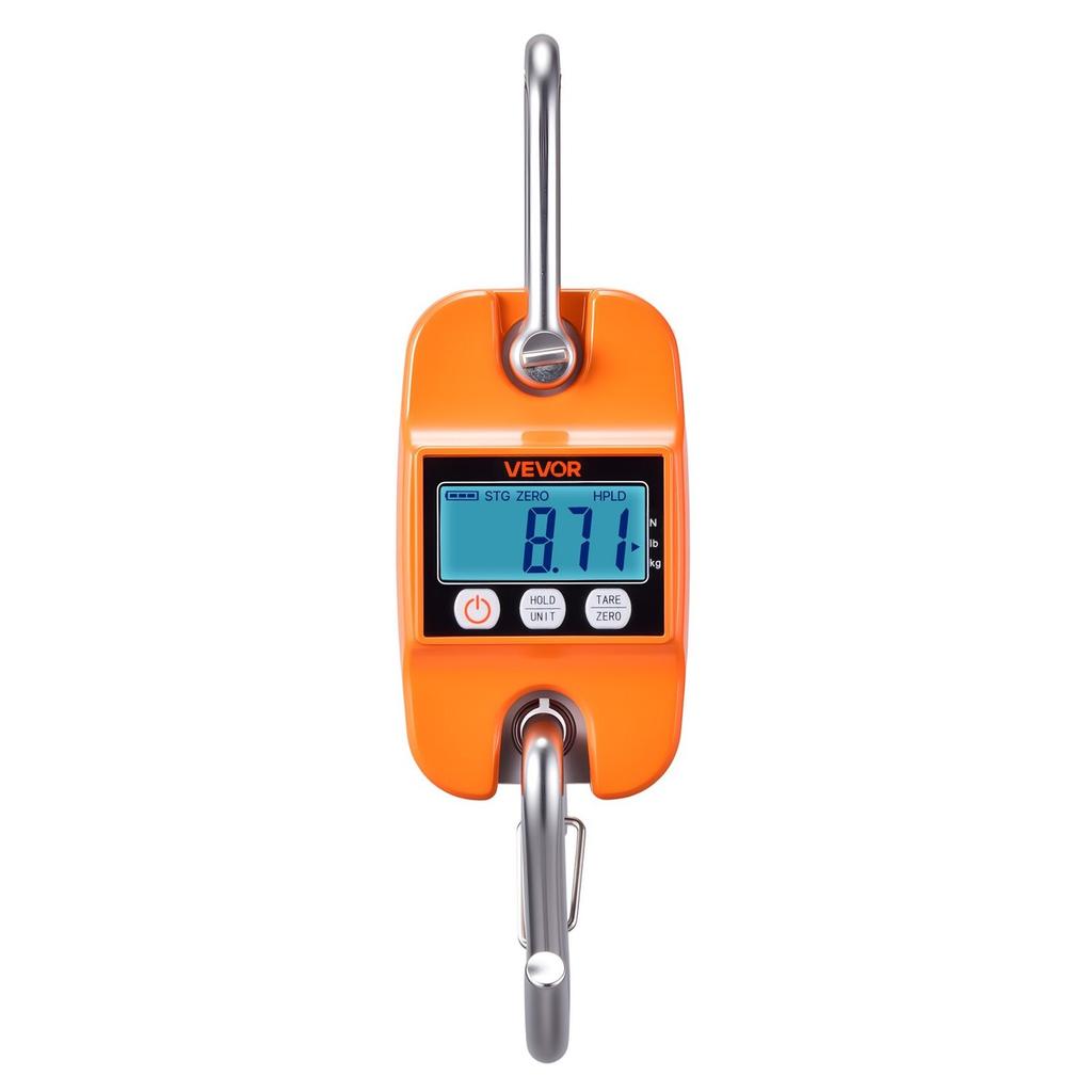 Digital Crane Scale, 880 lbs/400 kg Max Capacity, Handheld Hanging Scale with Cast Aluminum Case & LCD Display, 100 g Division & 3 Unit Switch,