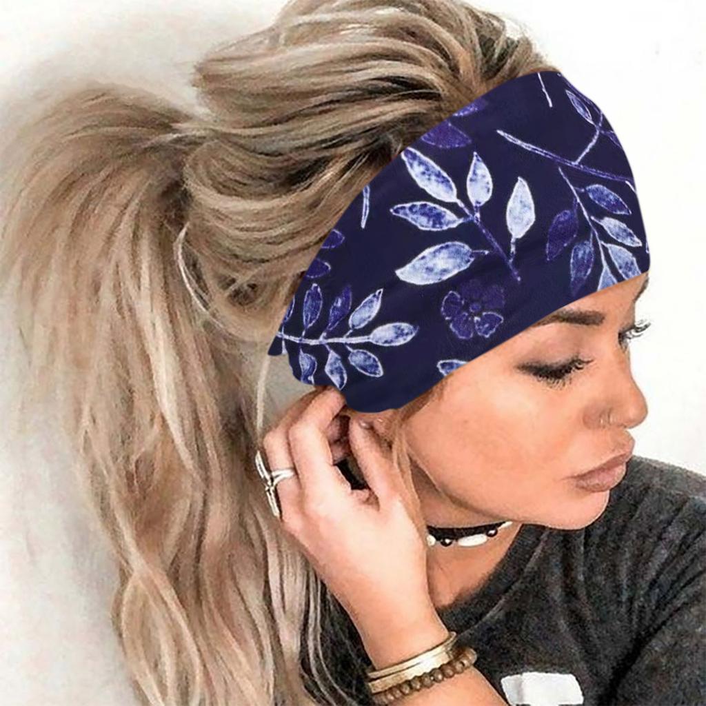 (Projector)Women's Printed Headband Sports Hair With A Wide Edge Yoga Headband Soft Hair Band Headdress Bundle Hair Band