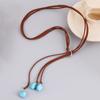 Бирюзовая регулируемая замшевая веревка, женское ожерелье, подвеска в богемном стиле, серьги-крючки, ювелирные аксессуары