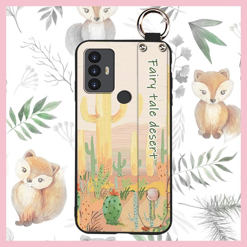 Ring Wrist Strap Phone Case For TCL 30SE/30E/306/305/Sharp Aquos V6/V6 Plus Fashion Design Wristband Waterproof Silicone